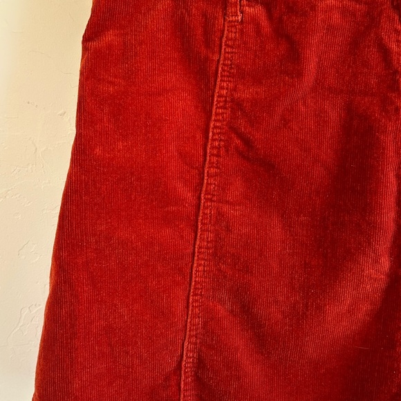 Chocolate USA Burnt Orange Corduroy Button-Front Retro Y2K Mini Skirt Sz S - Picture 5 of 8